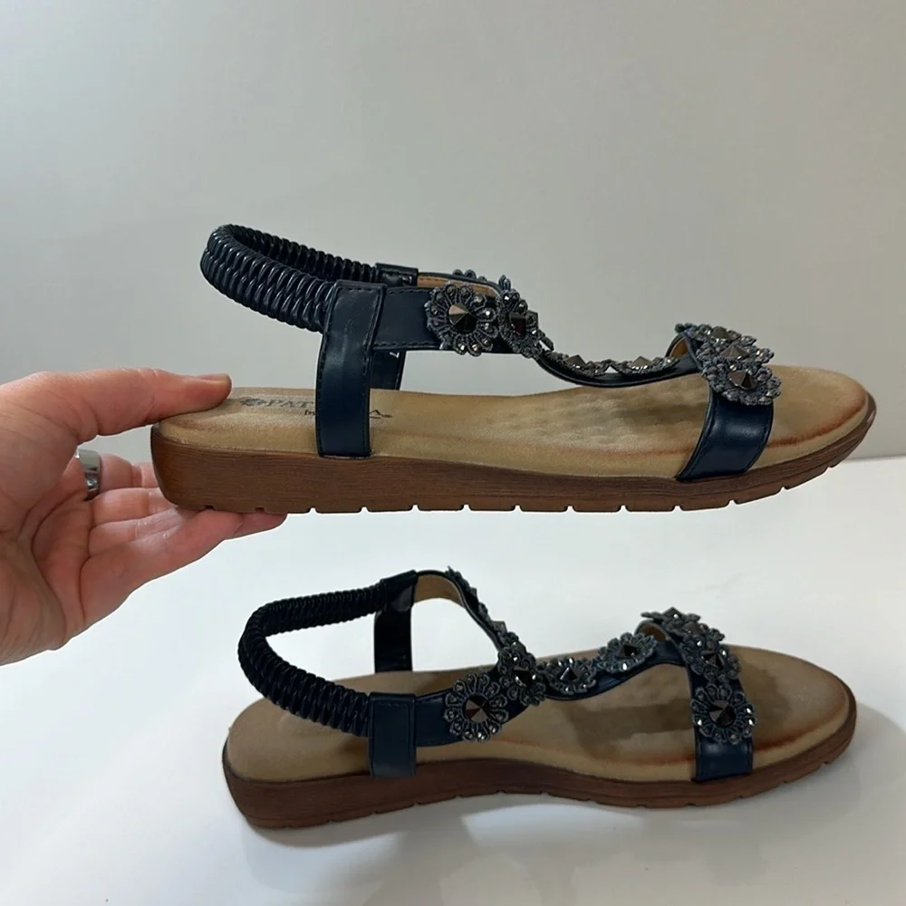 Patrizia by Spring Step Talitha Blue Sandals Size 37(6.5-7)
